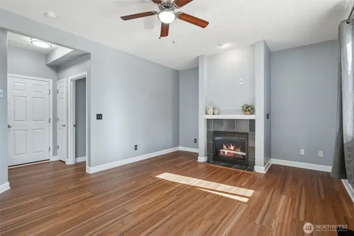 Family room with new durable and beautiful LVP