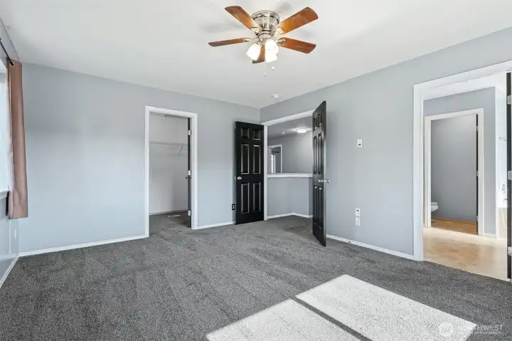 Primary with walk-in closet and primary 5-piece bath