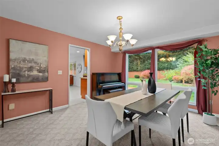 Formal Dining room overlooking private backyard