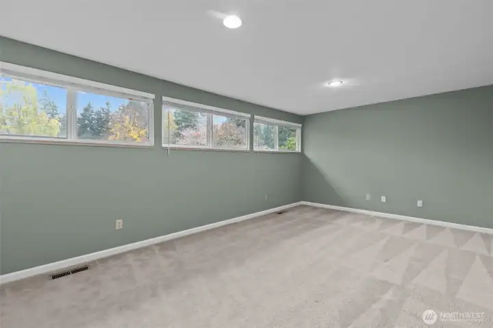 Well lit and private home office with French doors