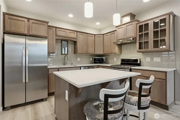 Stainless steel appliances.