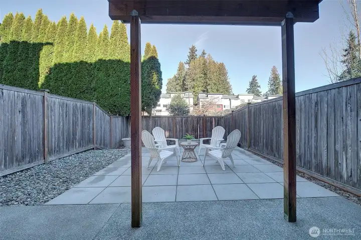 Oversized patio to enjoy s'more's around a fire