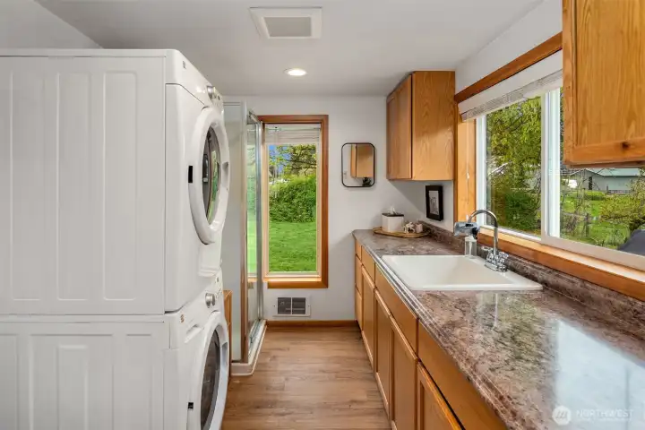 Laundry room and 3/4 bath.