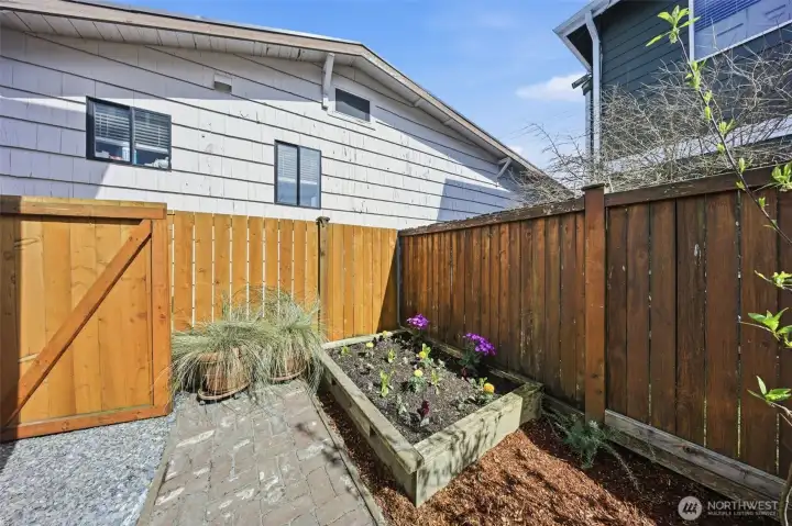 Raised garden bed for veggies and berries