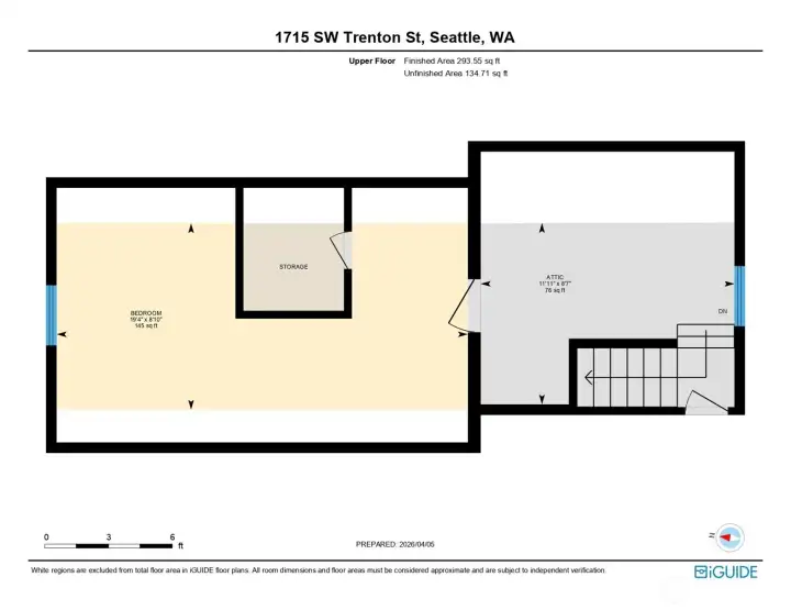 Upper level floor plan