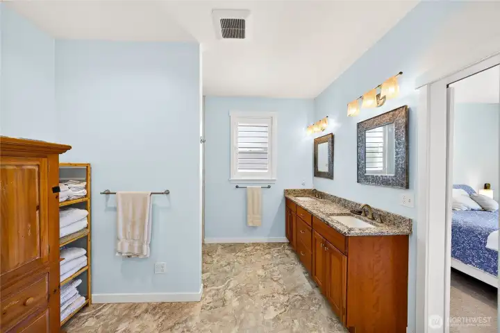 This bathroom has ample space to add a soaker tub if desired This bathroom has ample space to add a soaker tub if desired