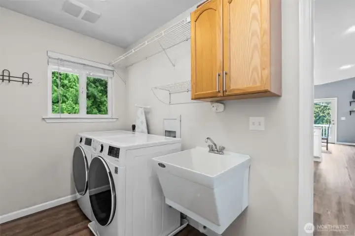 Large laundry room.