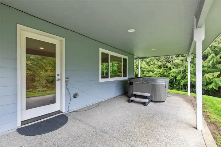 New hot tub for year-round enjoyment.