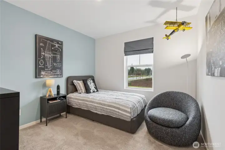 Bedroom 4. Actual home is under construction and finishes, colors, and materials may vary. See site agent for details.