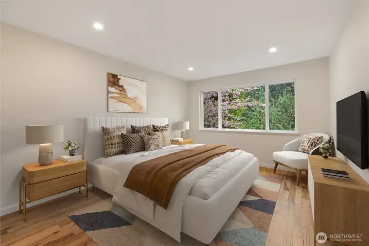 Huge virtually staged Primary bedroom
