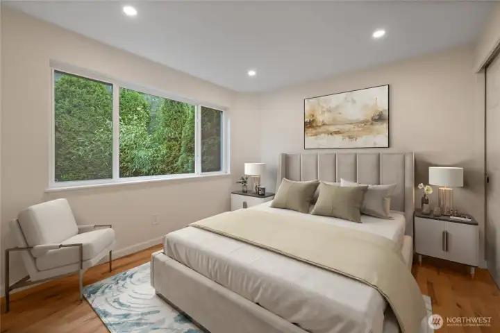 Virtually staged 2nd bedroom on the main floor