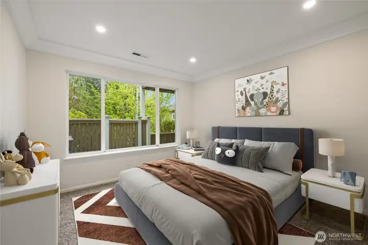 Virtually staged bedroom downstairs