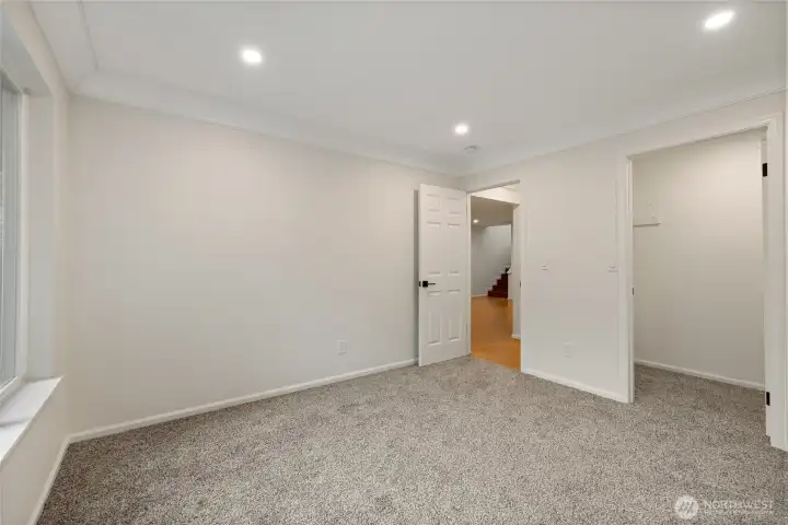 Nice sized closet in the downstairs bedroom