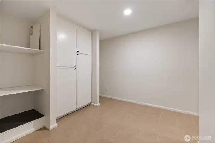 Tons of storage in this craft room