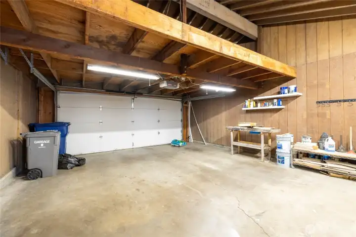 Tons of storage above the garage