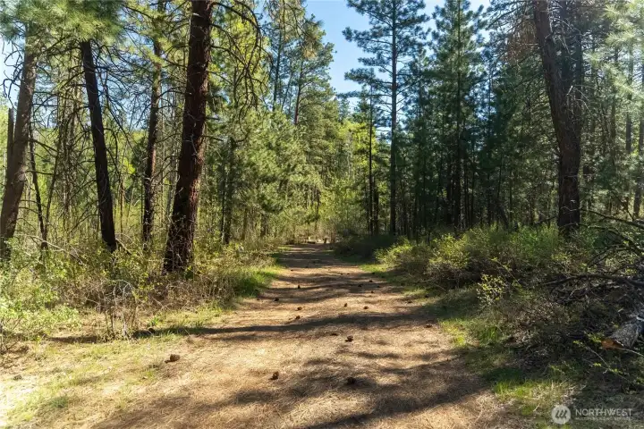 Stagecoach Rd as you enter the property.