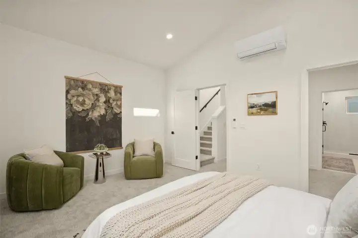 With enough room for a sitting area.