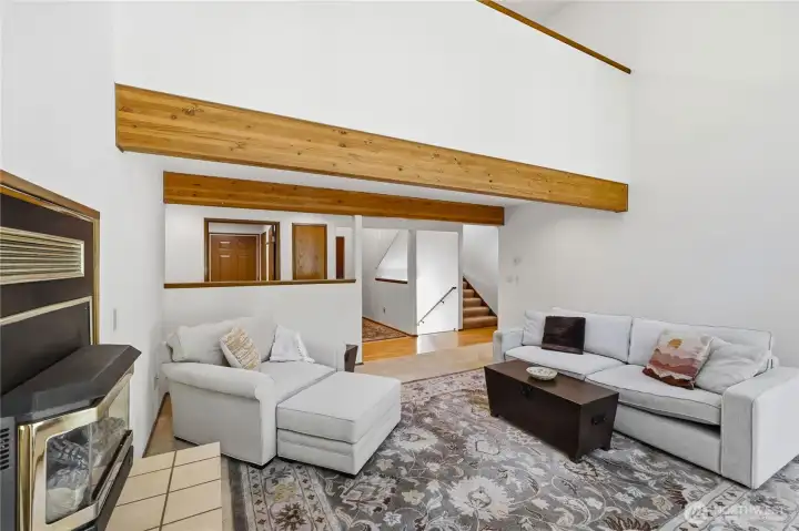 Beams in ceilings add character throughout.