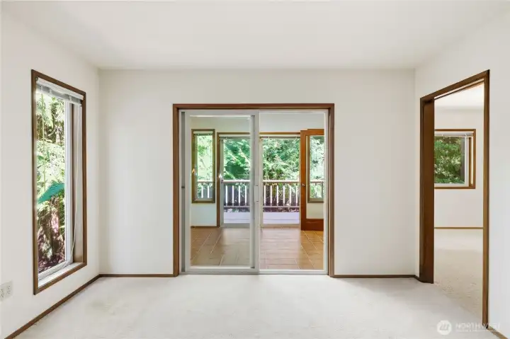 Enclosed room previously used for hot tub can serve multiple purposes.