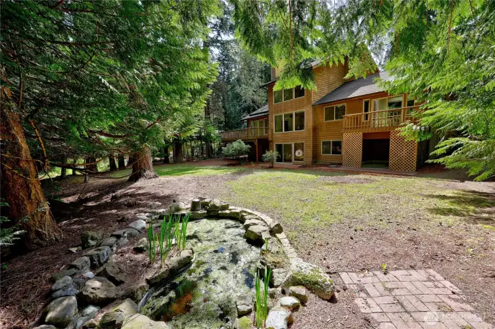 Huge, private lot, even a pond.
