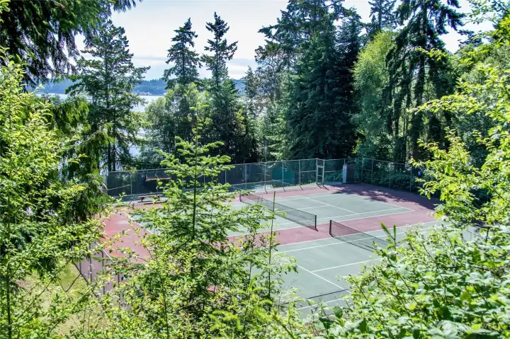 Kala Point has multiple tennis courts and pickleball courts.