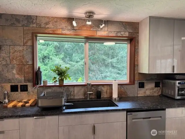 Garden views from sunny kitchen