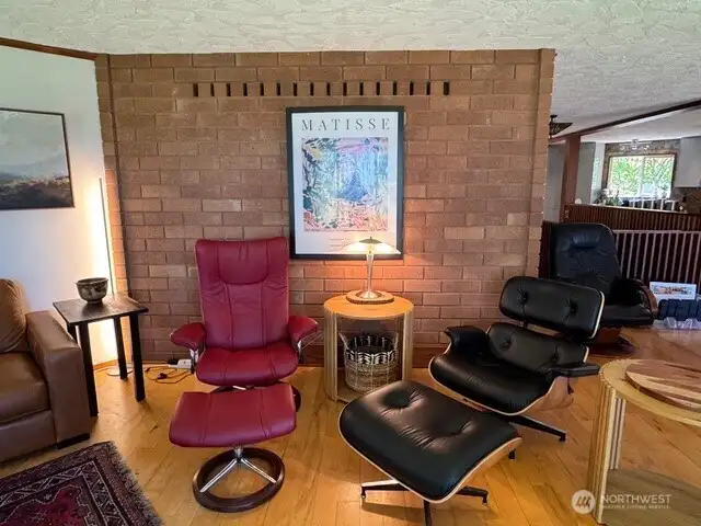 Spacious living room with plenty of room to entertain guests.