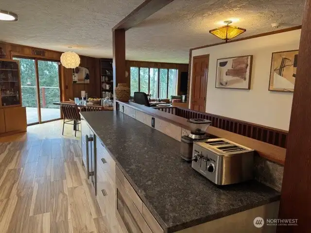 Open design with engineered wood flooring