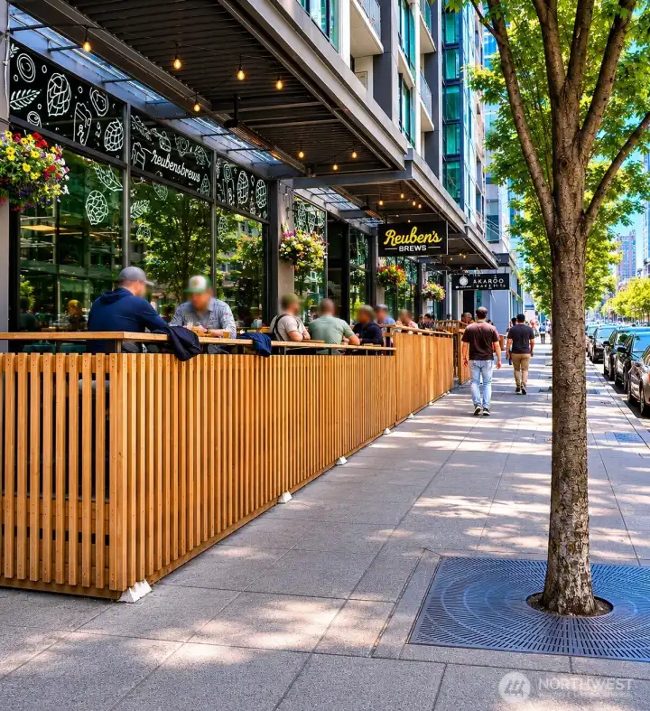 Reuben's Brews Just steps from Watermark, one of downtown Seattle's favorite gathering places brings neighbors together over craft beer and conversation. Reuben's Brews Just steps from Watermark, one of downtown Seattle's favorite gathering places brings neighbors together over craft beer and conversation.