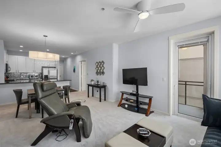 Living area connects to your covered patio.
