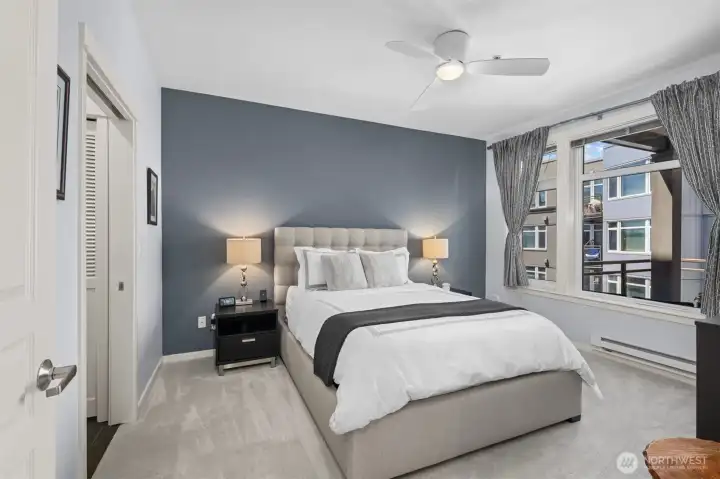 Plenty of space for a king bed.