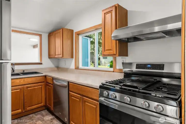 High end gas stove and Dish washer