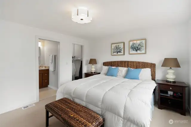 Upper bedroom, walk-in closet and bath off bedroom