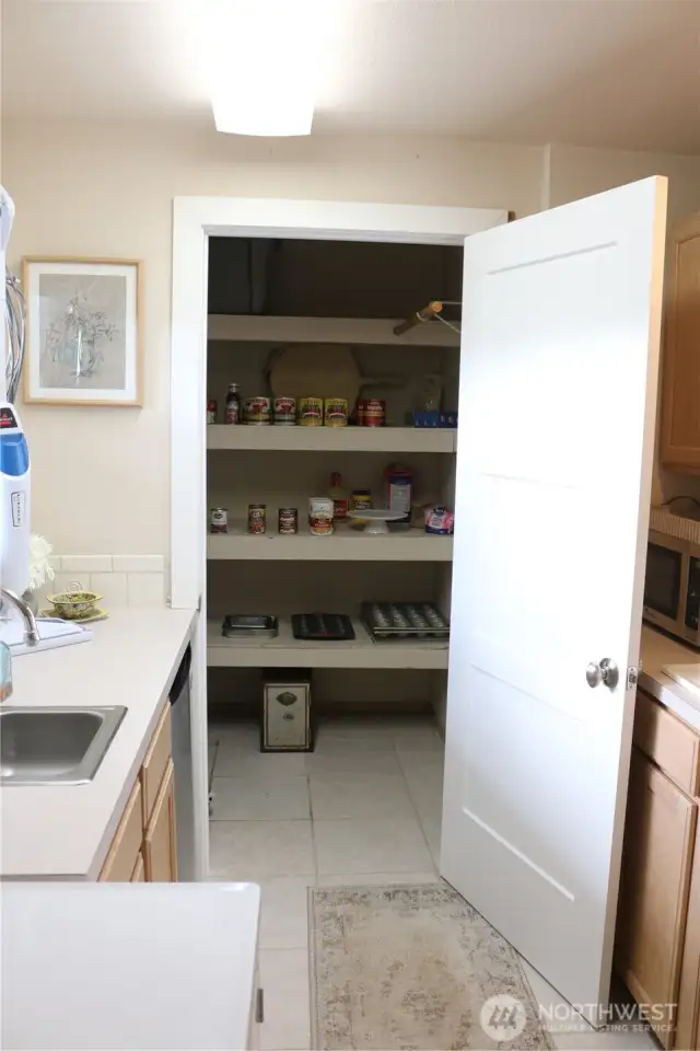 Deep storage closet/pantry off utility room