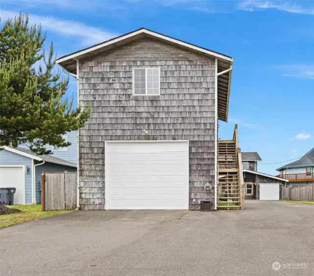 RV garage at front of property