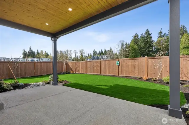 Actual outlook and large oversized covered patio facing west overlooking the meadow! Country living just minutes to Kirkland!