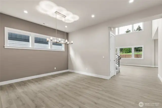 Actual home open plan living/dining space