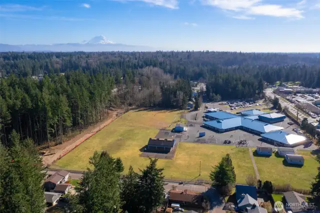 Aerial 6 - School & Shopping center.