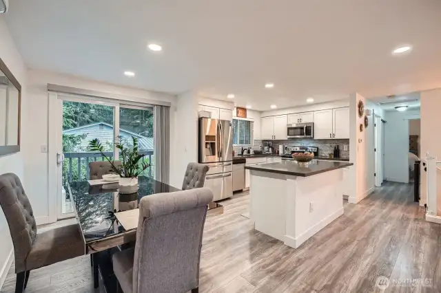 Kitchen and Dining room.