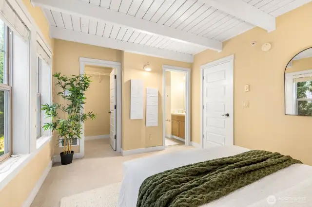 Large walk-in closet and full bath