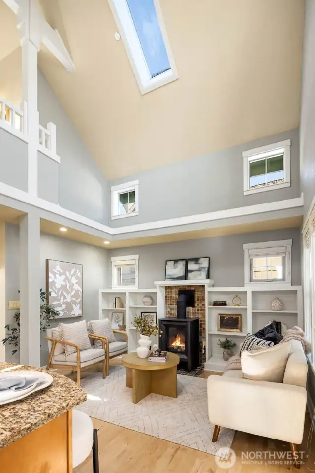 Skylights and high windows let in all the natural light