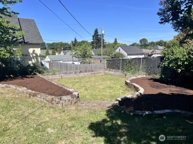 Fenced backyard