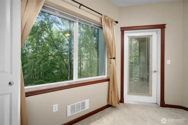 Primary Bedroom with door onto deck.