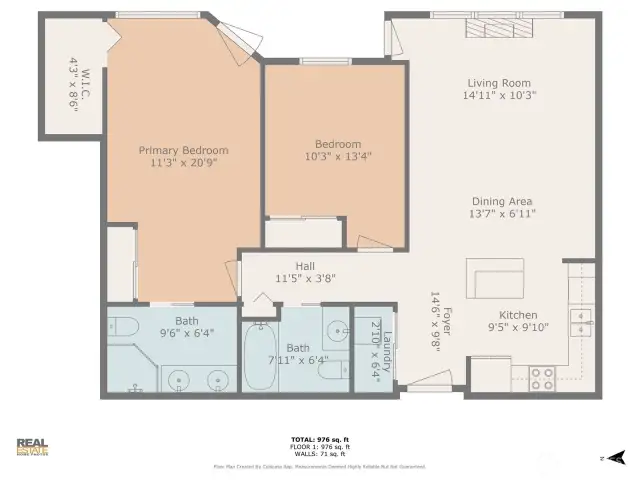 Floorplan with room size