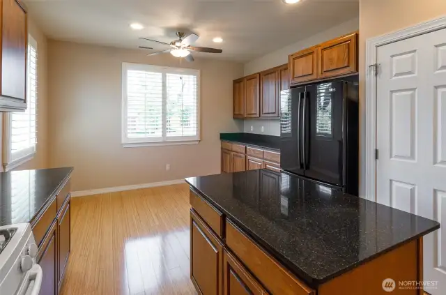 Casual dining area plus additional built-in storage.