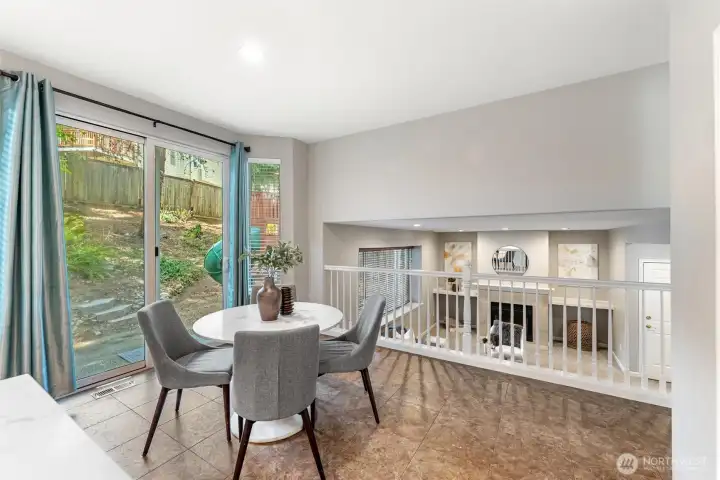 Room for casual dining that overlooks family room