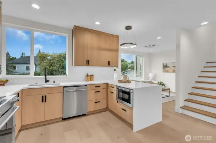 This multiple cooks, multi visitors design makes this kitchen the heart and soul of this home.