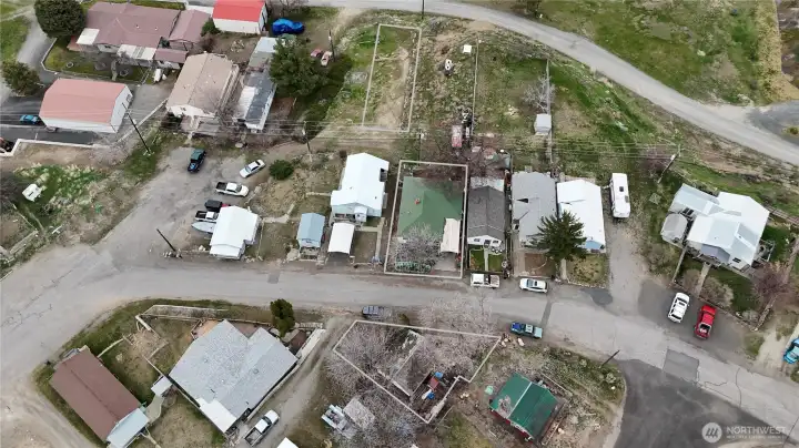 Aerial view of 3 lots