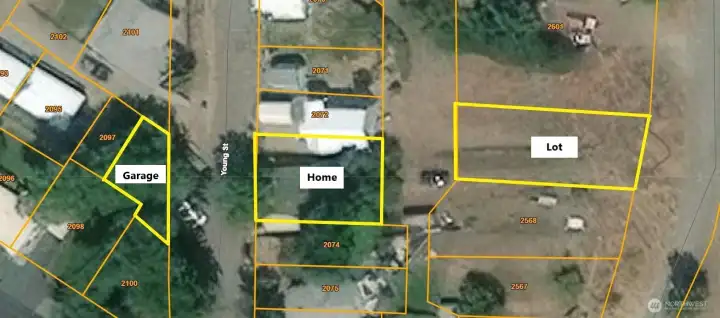 County aerial of 3 parcels