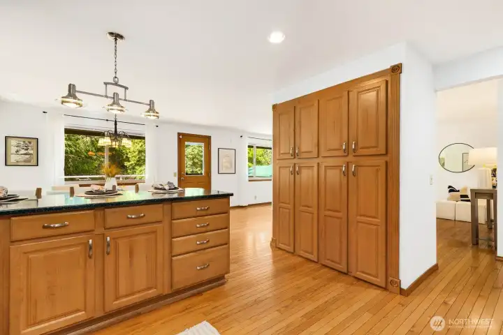 Pantry space takes care of any additional food storage needs